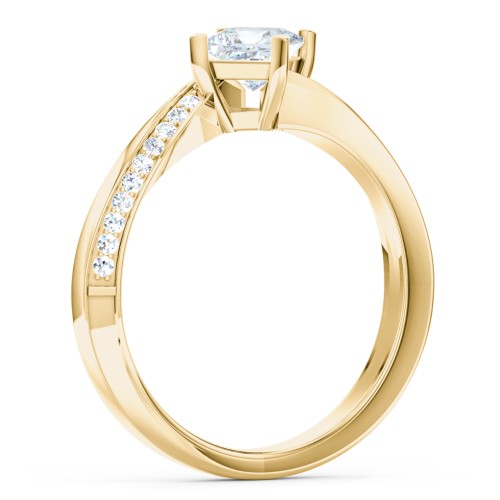Solitaire Engagement Ring with Twisted Shoulder Accents