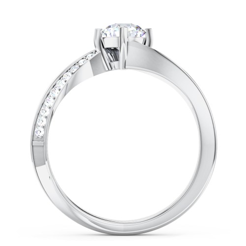 Solitaire Engagement Ring with Twisted Shoulder Accents
