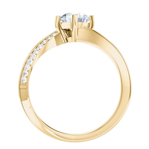 Solitaire Engagement Ring with Twisted Shoulder Accents