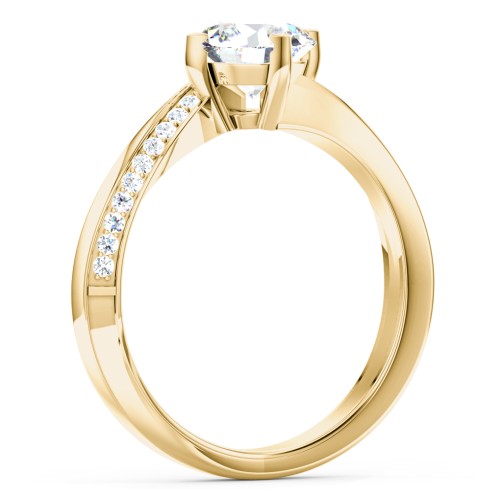 Solitaire Engagement Ring with Twisted Shoulder Accents