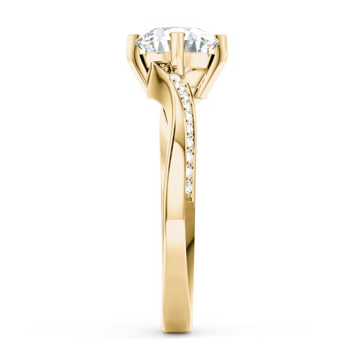 Solitaire Engagement Ring with Twisted Shoulder Accents