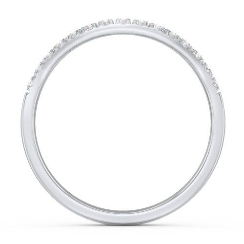 Micro Prong Half Eternity Curved Band – 14K White Gold with Lab Diamond