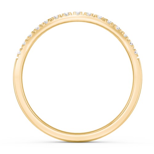 Micro Prong Half Eternity Curved Band – 10K Yellow Gold with Lab Diamond
