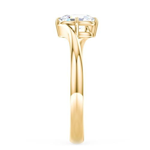 Diamond Solitaire Bypass Engagement Ring