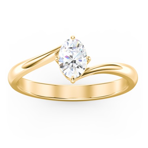 Diamond Solitaire Bypass Engagement Ring