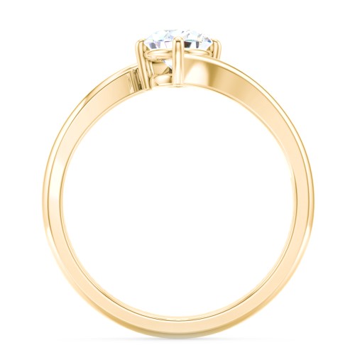 Diamond Solitaire Bypass Engagement Ring