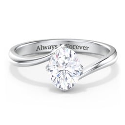 Diamond Solitaire Bypass Engagement Ring