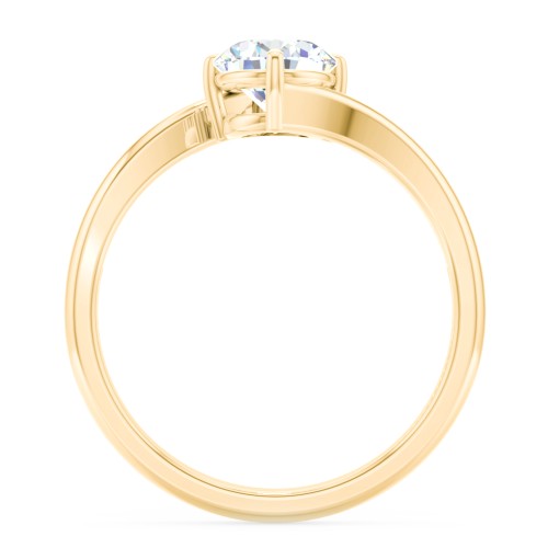 Diamond Solitaire Bypass Engagement Ring