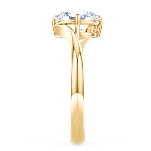 Diamond Solitaire Bypass Engagement Ring – 10K Yellow Gold