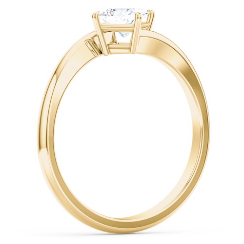 Diamond Solitaire Bypass Engagement Ring