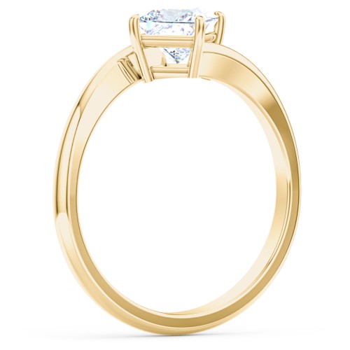 Diamond Solitaire Bypass Engagement Ring