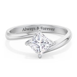 Diamond Solitaire Bypass Engagement Ring