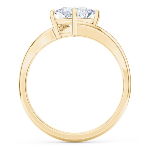 Diamond Solitaire Bypass Engagement Ring