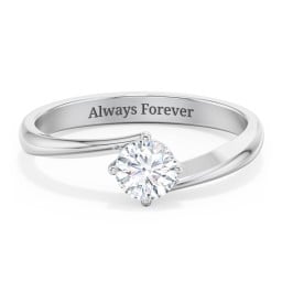 Diamond Solitaire Bypass Engagement Ring
