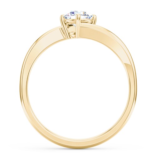 Diamond Solitaire Bypass Engagement Ring