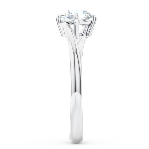 Diamond Solitaire Bypass Engagement Ring – 14K White Gold