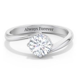 Diamond Solitaire Bypass Engagement Ring