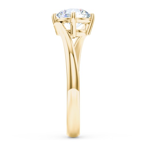 Diamond Solitaire Bypass Engagement Ring – 10K Yellow Gold