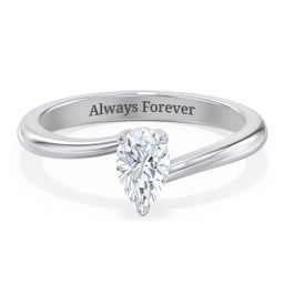 Diamond Solitaire Bypass Engagement Ring