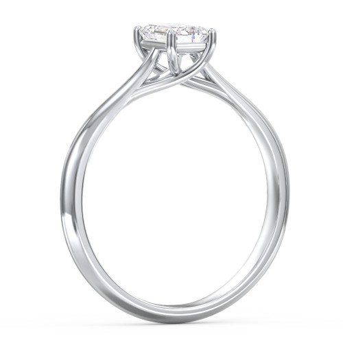 Classic Solitaire Engagement Ring – 14K White Gold