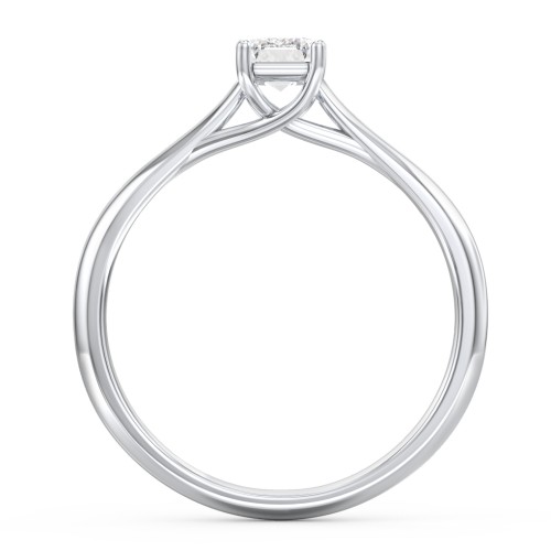 Classic Solitaire Engagement Ring – 14K White Gold