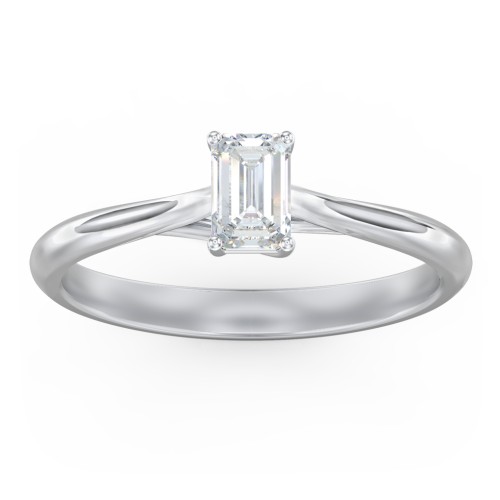 Classic Solitaire Engagement Ring – 14K White Gold