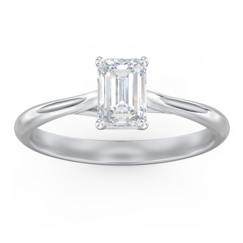 Classic Solitaire Engagement Ring – 14K White Gold