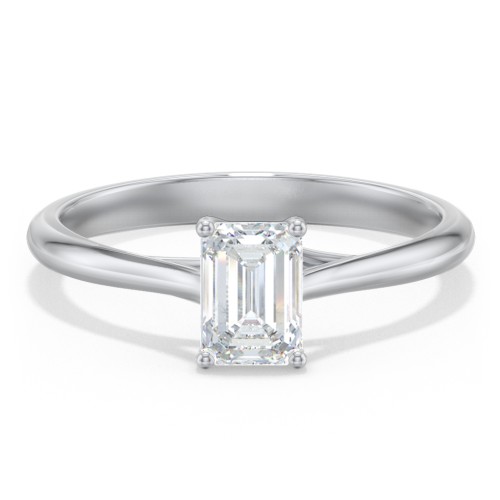 Classic Solitaire Engagement Ring – 14K White Gold