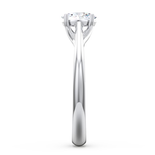 Classic Solitaire Engagement Ring – 14K White Gold