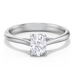 Classic Solitaire Engagement Ring – 14K White Gold