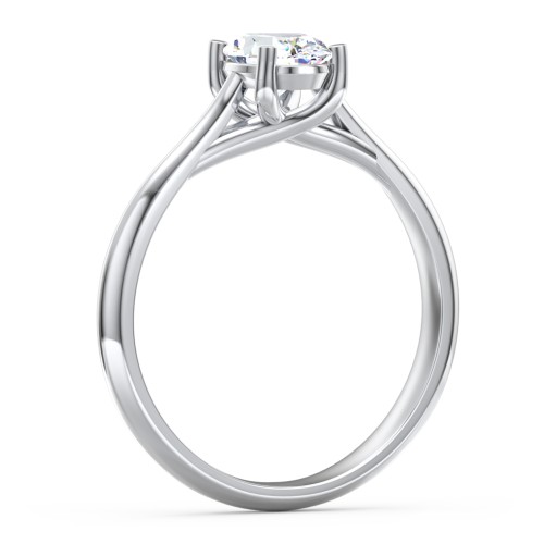 Classic Solitaire Engagement Ring – 14K White Gold