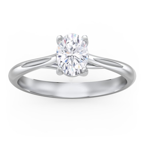 Classic Solitaire Engagement Ring – 14K White Gold