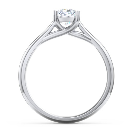 Classic Solitaire Engagement Ring – 14K White Gold
