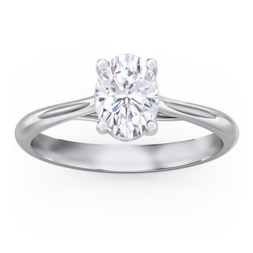 Classic Solitaire Engagement Ring – 14K White Gold