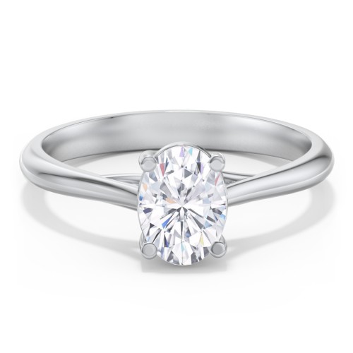 Classic Solitaire Engagement Ring – 14K White Gold