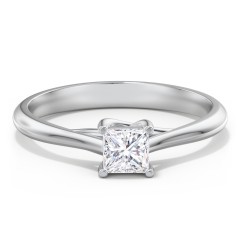 Classic Solitaire Engagement Ring – 14K White Gold