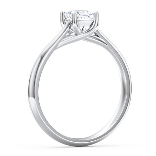 Classic Solitaire Engagement Ring – 14K White Gold