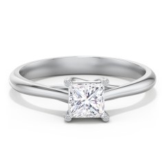 Classic Solitaire Engagement Ring – 14K White Gold
