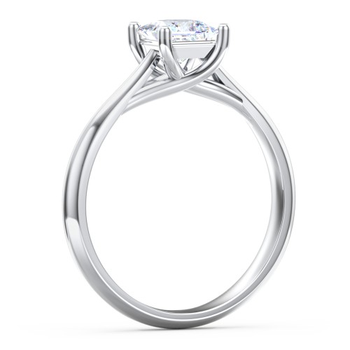 Classic Solitaire Engagement Ring – 14K White Gold