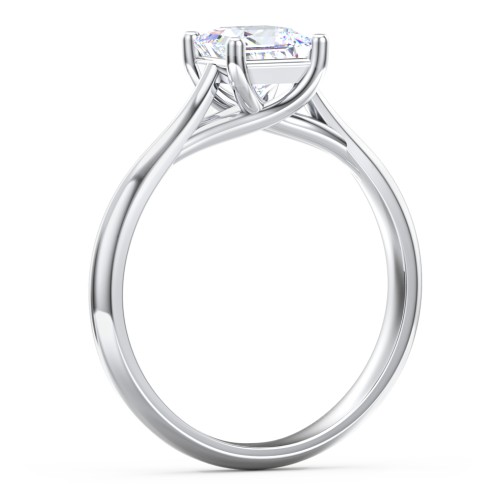 Classic Solitaire Engagement Ring – 14K White Gold