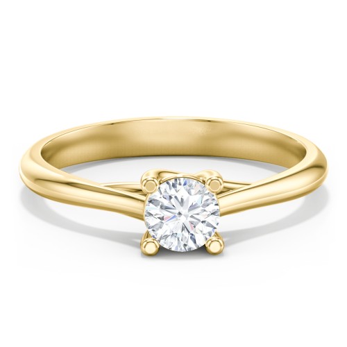 Classic Solitaire Engagement Ring – 10K Yellow Gold