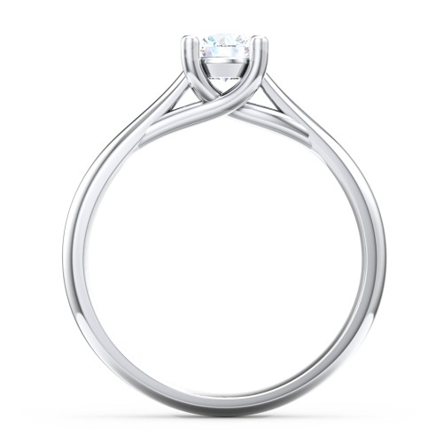 Classic Solitaire Engagement Ring – 14K White Gold