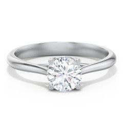 Classic Solitaire Engagement Ring – 14K White Gold