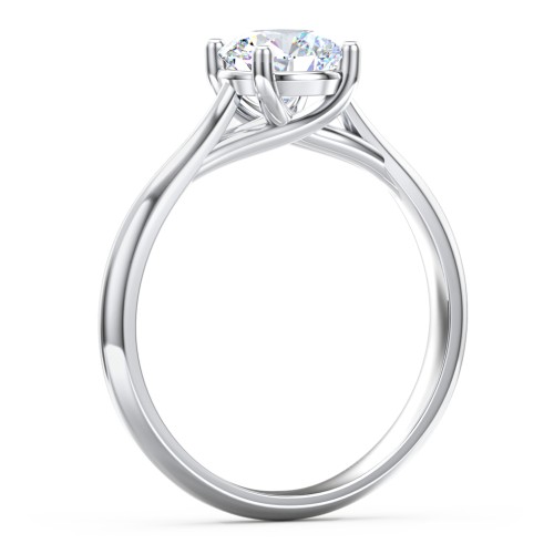Classic Solitaire Engagement Ring – 14K White Gold