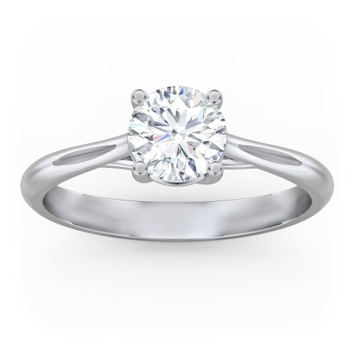 Classic Solitaire Engagement Ring – 14K White Gold