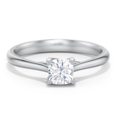 Classic Solitaire Engagement Ring – 14K White Gold
