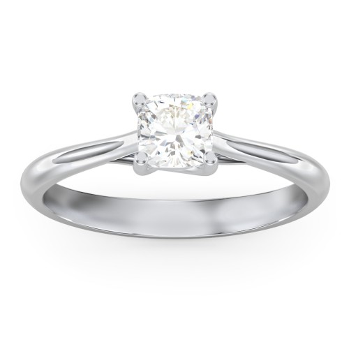 Classic Solitaire Engagement Ring – 14K White Gold