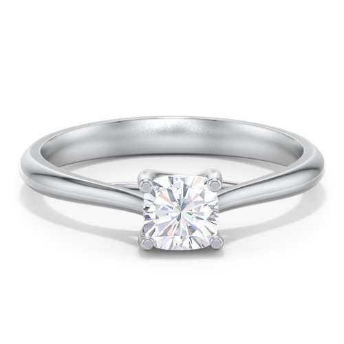 Classic Solitaire Engagement Ring – 14K White Gold