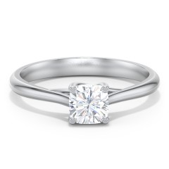 Classic Solitaire Engagement Ring – 14K White Gold