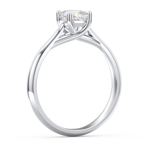 Classic Solitaire Engagement Ring – 14K White Gold
